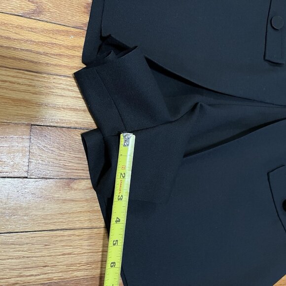 Sandro Black Wool Blend High-waisted Shorts with Buttons Size 38 (6) - Picture 11 of 13